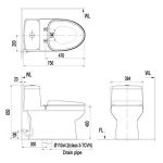 Kích thước bồn cầu Toto loại 2 khối