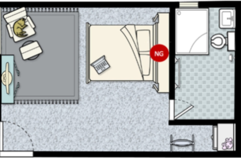 Cách bố trí nhà vệ sinh trong phòng ngủ đẹp hợp phong thủy nhất 5 Hóa giải đầu giường ngủ kê sát với tường phòng vệ sinh.