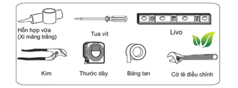 Cách lắp đặt bồn cầu inax tại nhà mà không cần thợ 12 Các đồ dùng, thiết bị cần thiết.