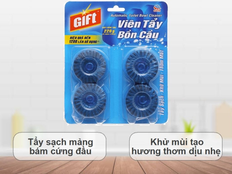 Cách sử dụng viên tẩy bồn cầu tại gia đình 6 Viên tẩy bồn cầu Gift.